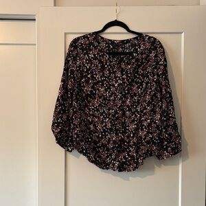 Ann Taylor Black Floral Blouse